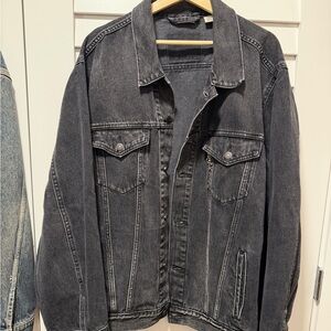 Levi's Washed Black Denim Trucker Jacket